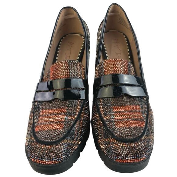 Betsey Johnson Adelyn Multicolor Plaid Rhinestone Glitter Heeled Loafer Size 11M - Picture 2 of 7